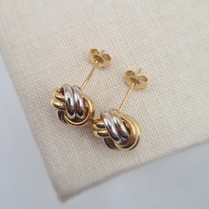 solid gold knot studs in 9K