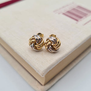 pretty little 2 tone gold earrings