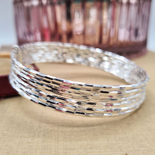 women's multi strand sterling silver bangle