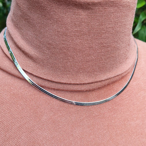 sterling silver flat snake chain for women
