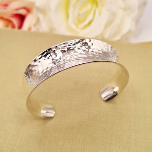 women's wide silver cuff bangle