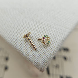 9ct gold labret earring