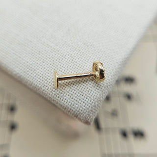 solid gold internally threaded labret helix studs