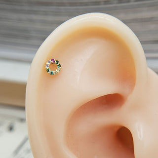 circle helix stud in 9ct gold
