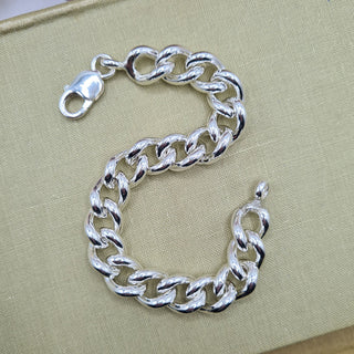 Heavy 1.2cm Rounded Curb Chain Bracelet, 8.5 inch (76 grams)