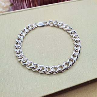 9mm Rounded Curb Chain Bracelet, 8.5 inch