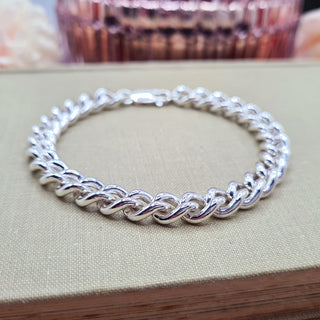 9mm Rounded Curb Chain Bracelet, 8.5 inch