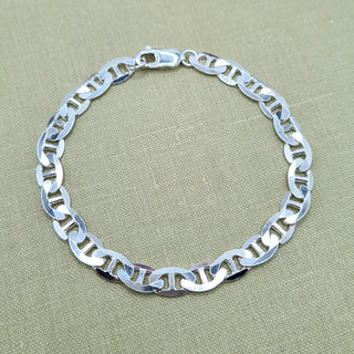 ladies sterling silver anchor chain bracelet