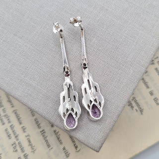 silver amethsyt dangle earrings