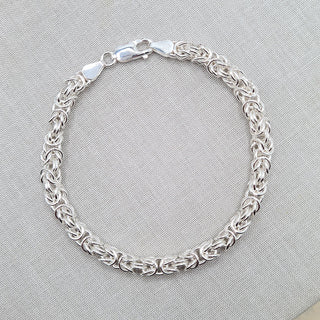 sterling silver byzantine bracelet for women and men