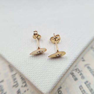 gold stud earrings with cz