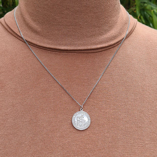 9K white gold christopher necklace