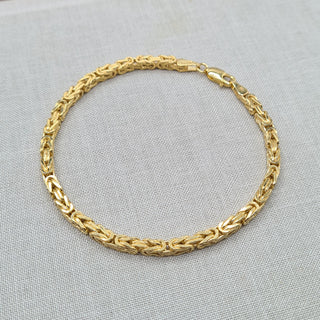 ladies gold byzantine chain bracelet