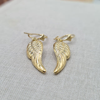 ladies gold wing earrings