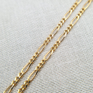 dainty fine solid gold figaro chain