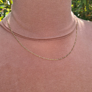 9ct gold figaro chain for women