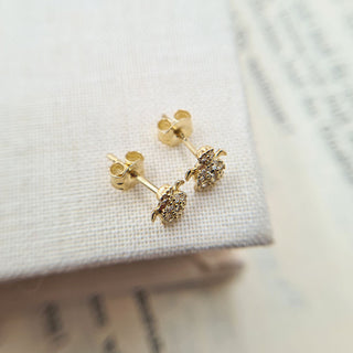 solid yellow gold turtle earrings