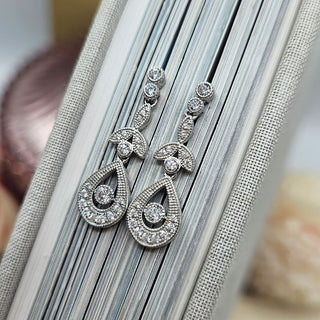 edwardian style earrings in sterling silver