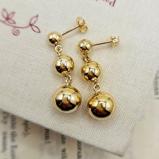 real gold ball drop earrings