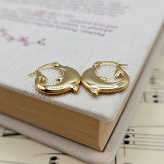 gold dolphin hoops