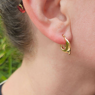 creole earrings shaped like dolphins