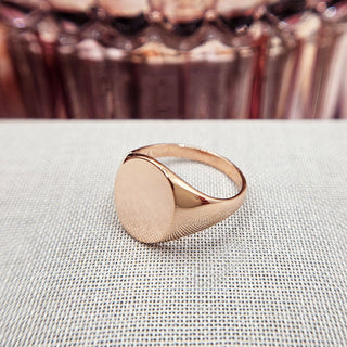 plain polished ladies rose gold signet