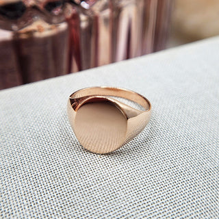 women's 9K rose gold signet ring