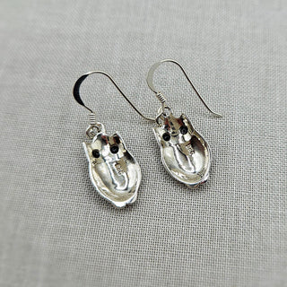 underside of 925 silver owl earrings