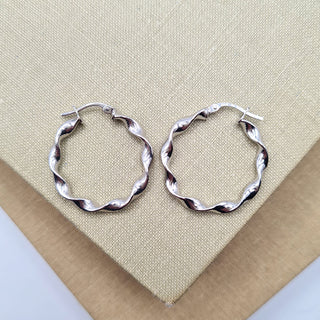 women's white gold hoops