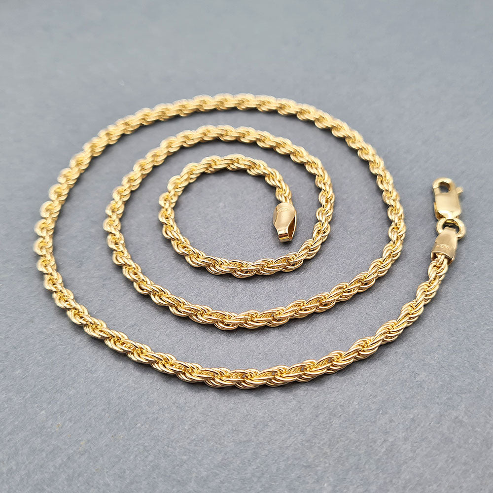 men's and women's solid gold rope necklace