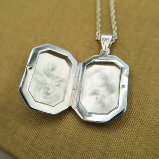 inside the octagonal silver locket