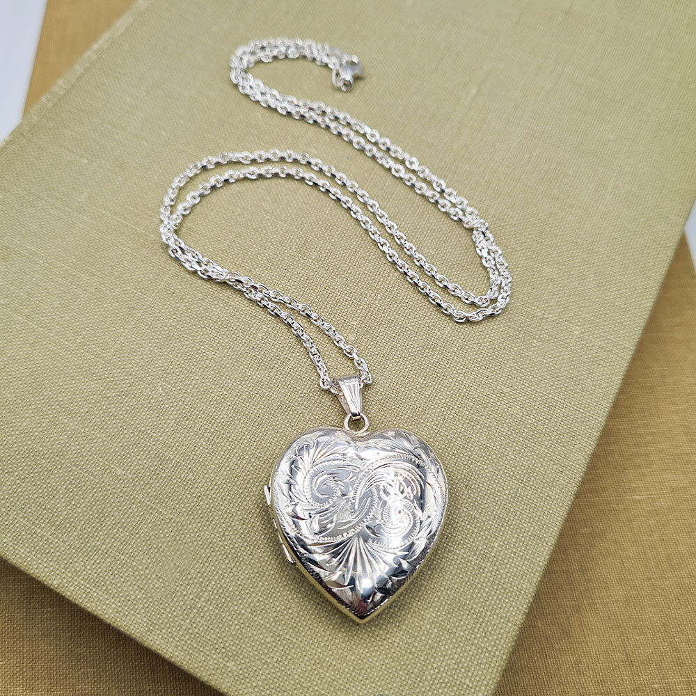 Sterling Silver Decorative Heart Family Locket