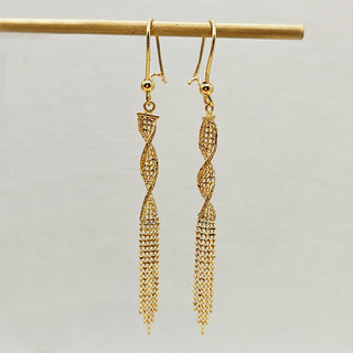 gold tassel drop earrings