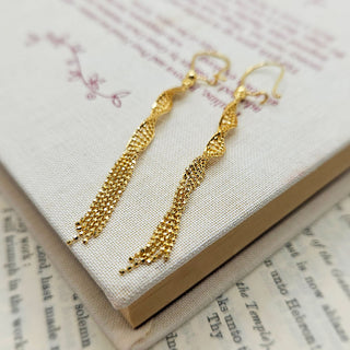 gold tassel drop earrings