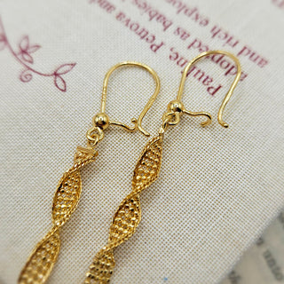 twist drop earrings in 9ct yellow gold