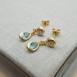 topaz and cz dange studs