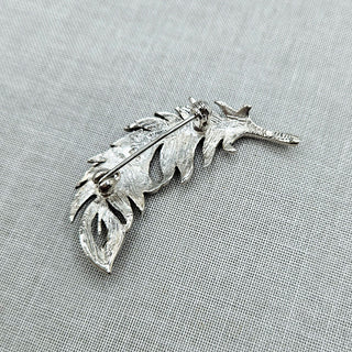 underside of vintage style feather brooch