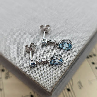 march birthstone earrings in 9K white gold