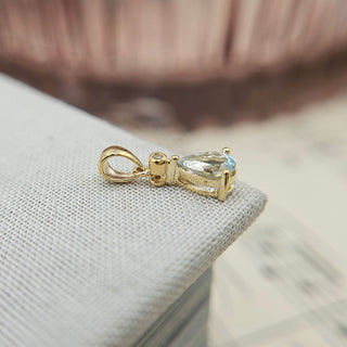 March birthstone pendant in 9ct gold