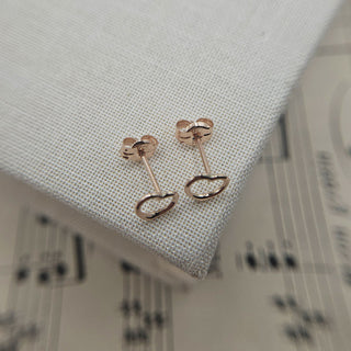 pink gold heart shaped earrings