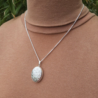 locket necklace being worn