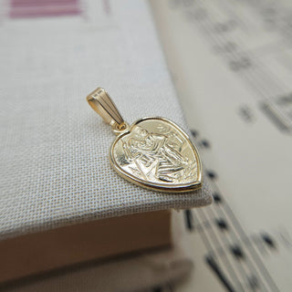 st christopher medal heart shaped in 9K