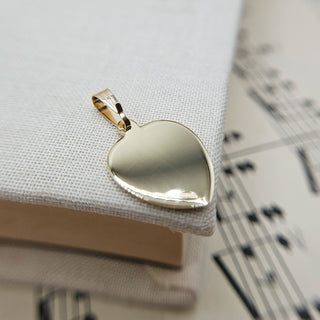 plain and polished reverse on heart st christopher in gold