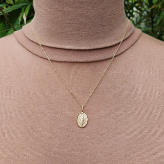 our lady necklace in solid gold