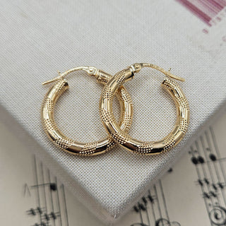 9ct gold 2cm hoop earrings