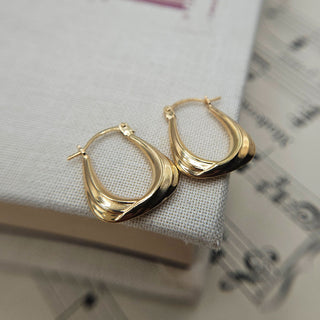 small yellow gold creole earrings