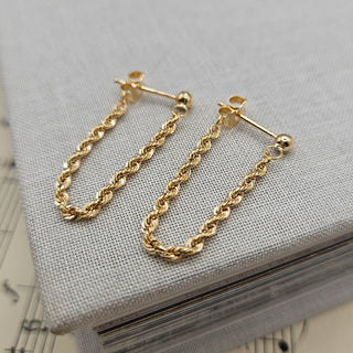 ball and chain earrings in 9K gold