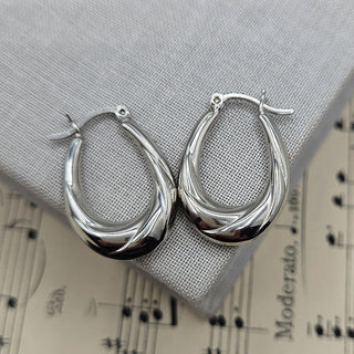 sterling silver oval creoles