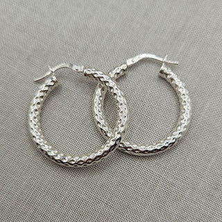 sterling silver hammered hoops