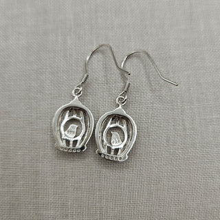 reverse of bird cage earrings